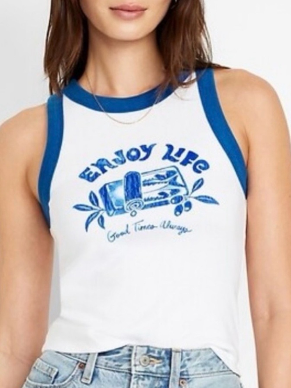 Cute contrasting summer tank, size small